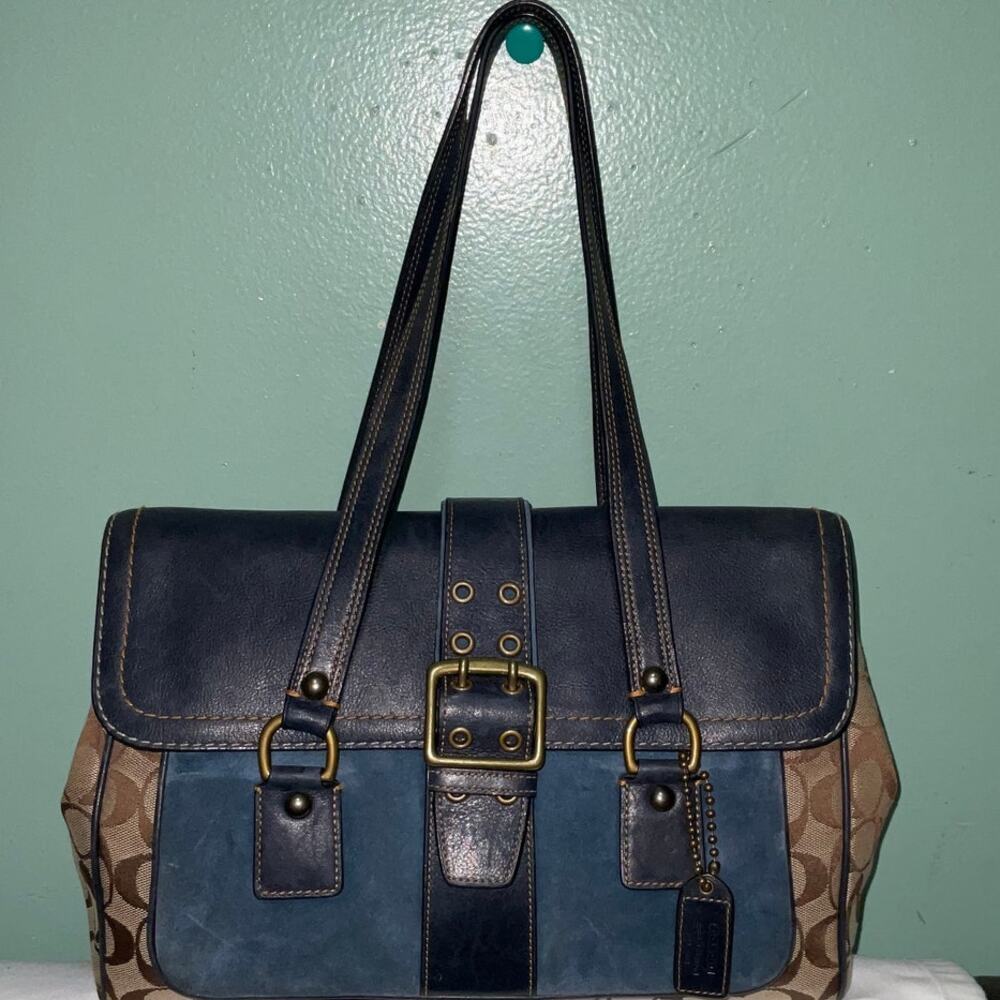 Vintage Coach Special Edition Fall 2004 Signature Leather Carryall Flap Satchel - Picture 16 of 16